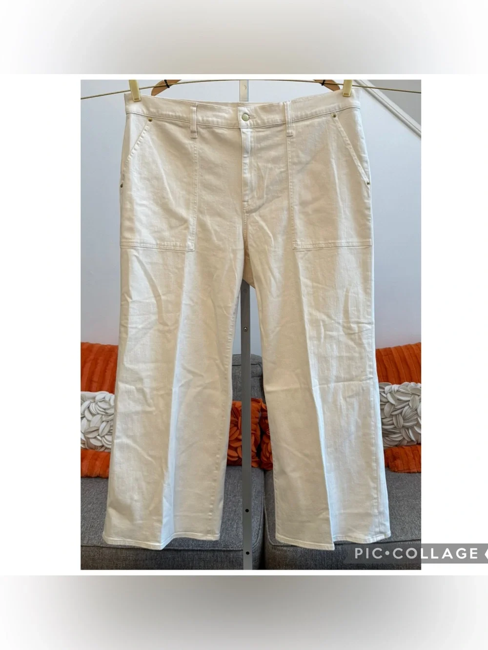 ❣️🆕J.CREW Camp-pocket Wide-leg Jeans in Ecru Wash Shade $158 MSRP❣️